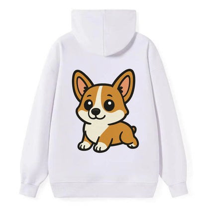 Corgi - Sploot lying position - Classic Pullover Hoodie - White