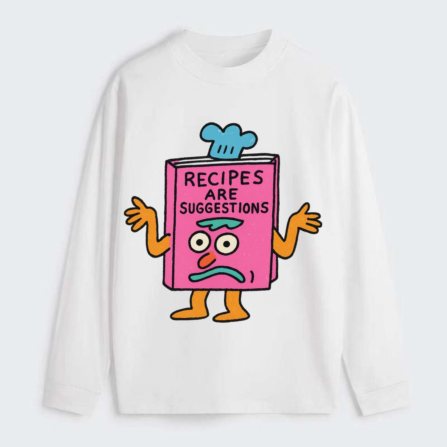 RECIPES ARE SUGGESTIONS | Cookbook shrugging - Classic Long Sleeve Shirt - White