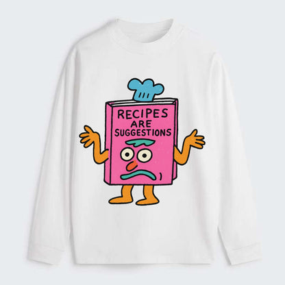 RECIPES ARE SUGGESTIONS | Cookbook shrugging - Classic Long Sleeve Shirt - White