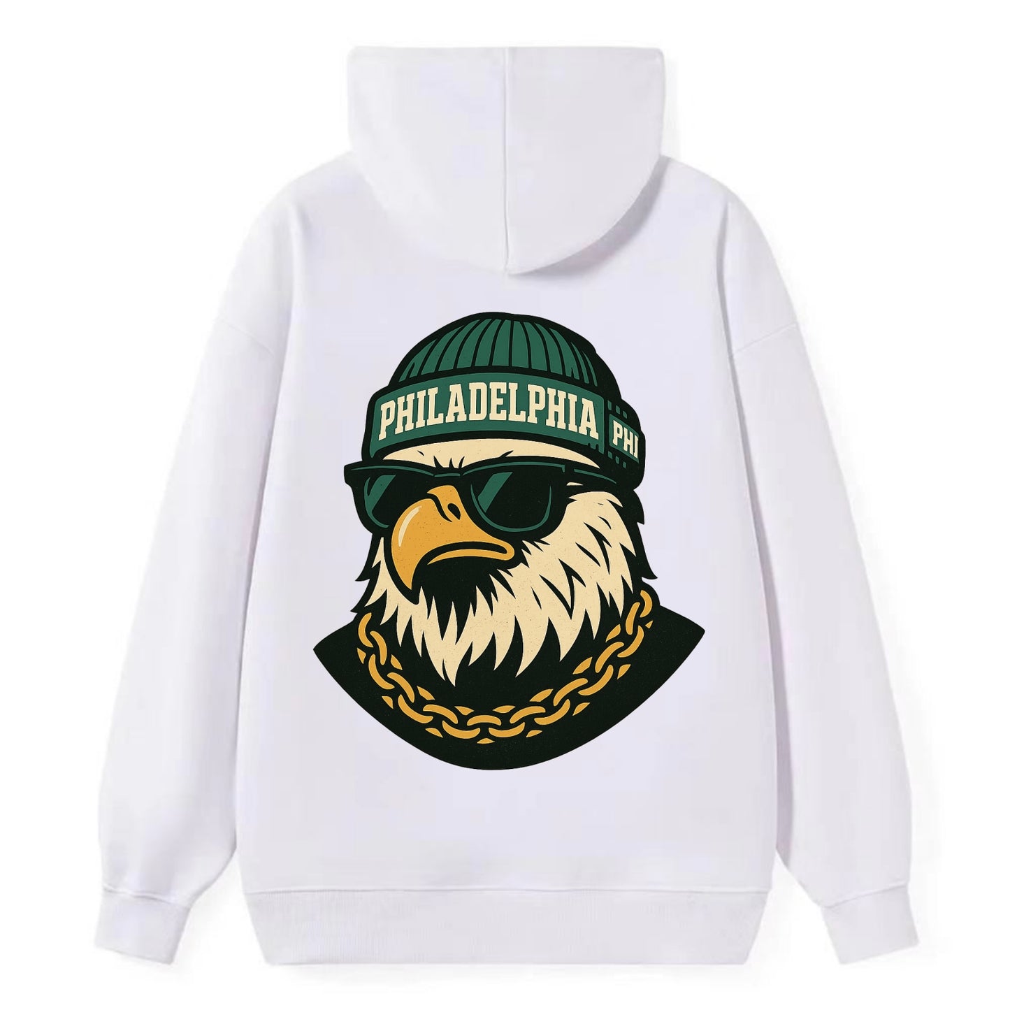 "eagle" "philadelphia" "phi" "green" "us East" - Classic Pullover Hoodie - White