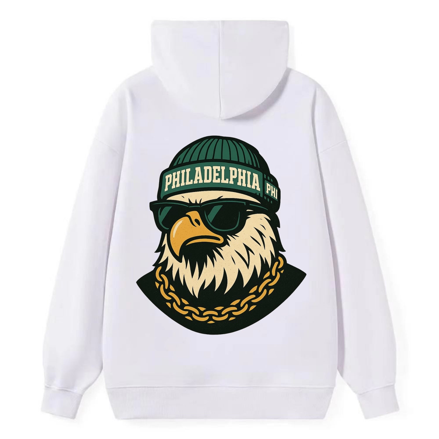 "eagle" "philadelphia" "phi" "green" "us East" - Classic Pullover Hoodie - White