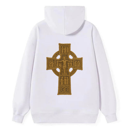 Monasterboice Cross - Classic Pullover Hoodie - White