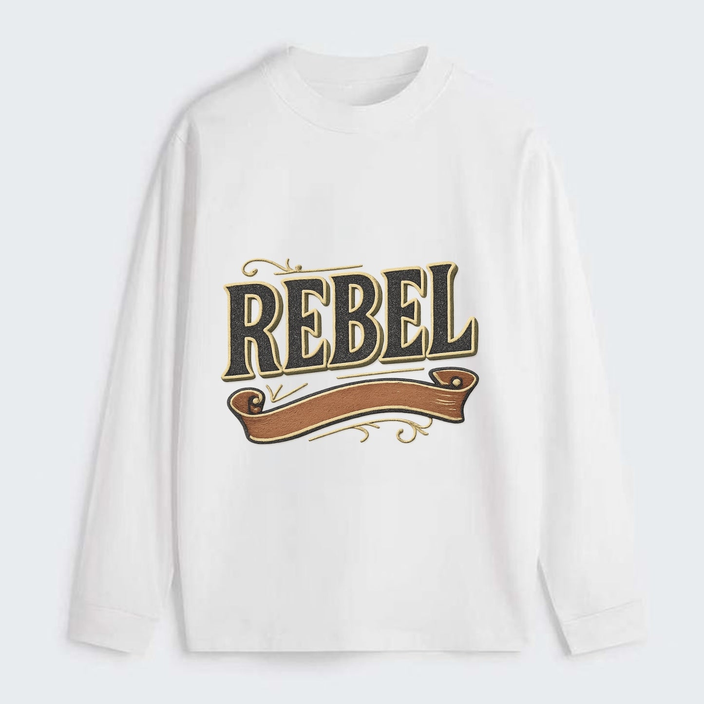 Bold typography design - "REBEL" - nonconformist, rule breaker, - Classic Long Sleeve Shirt - White