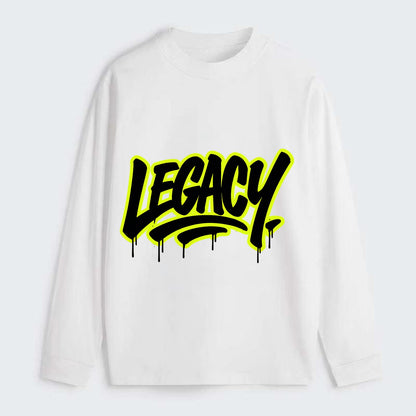 Bold typography design - "LEGACY" - what you leave behind, lasting - Classic Long Sleeve Shirt - White