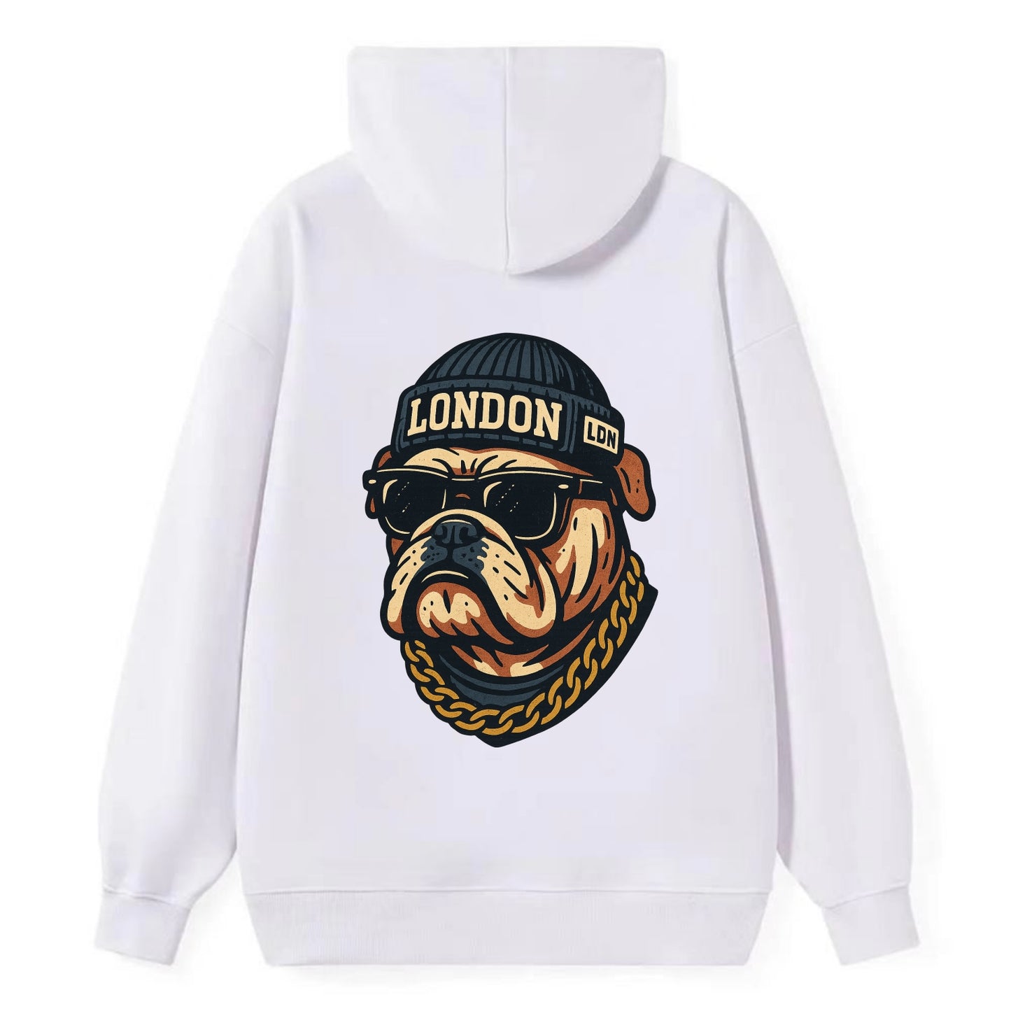 London Bulldog - Classic Pullover Hoodie - White