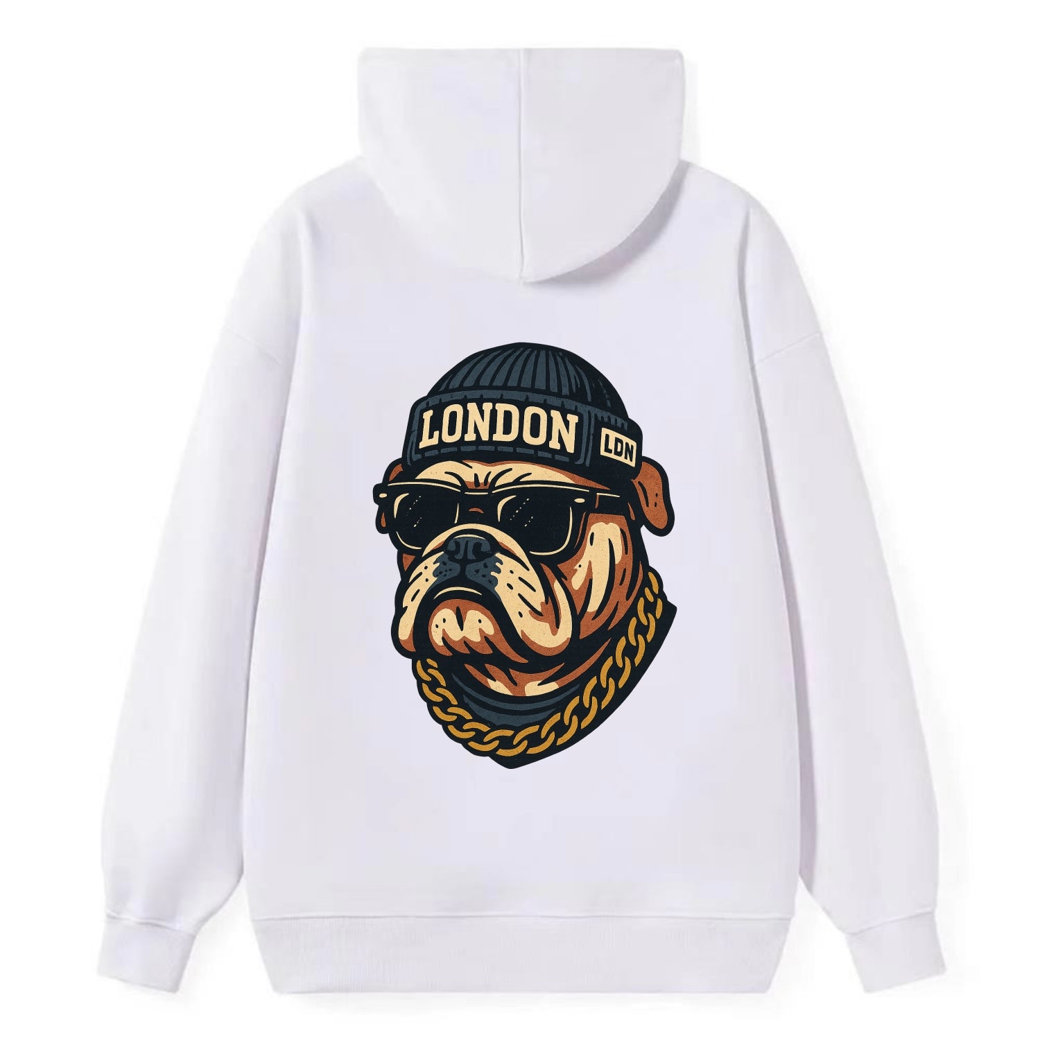 London Bulldog - Classic Pullover Hoodie - White