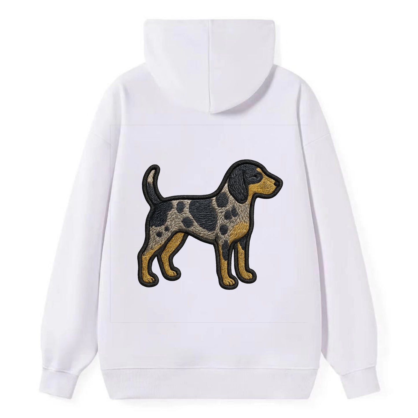 Bluetick Coonhound - Trendy spotted hound logo with prominent black border - Classic Pullover Hoodie - White