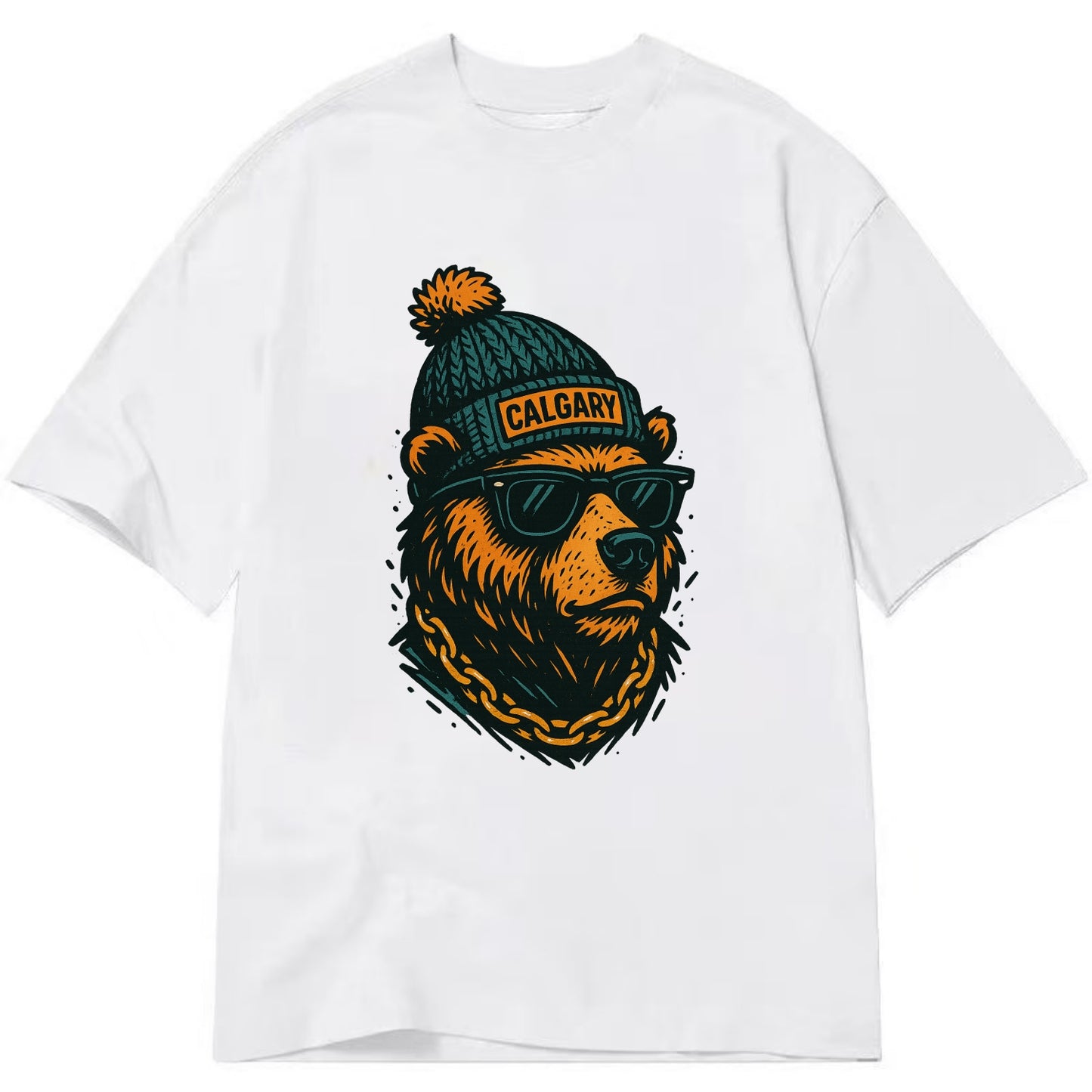 Calgary Grizzly Bear wearing Calgary bea - Classic T-shirt - White