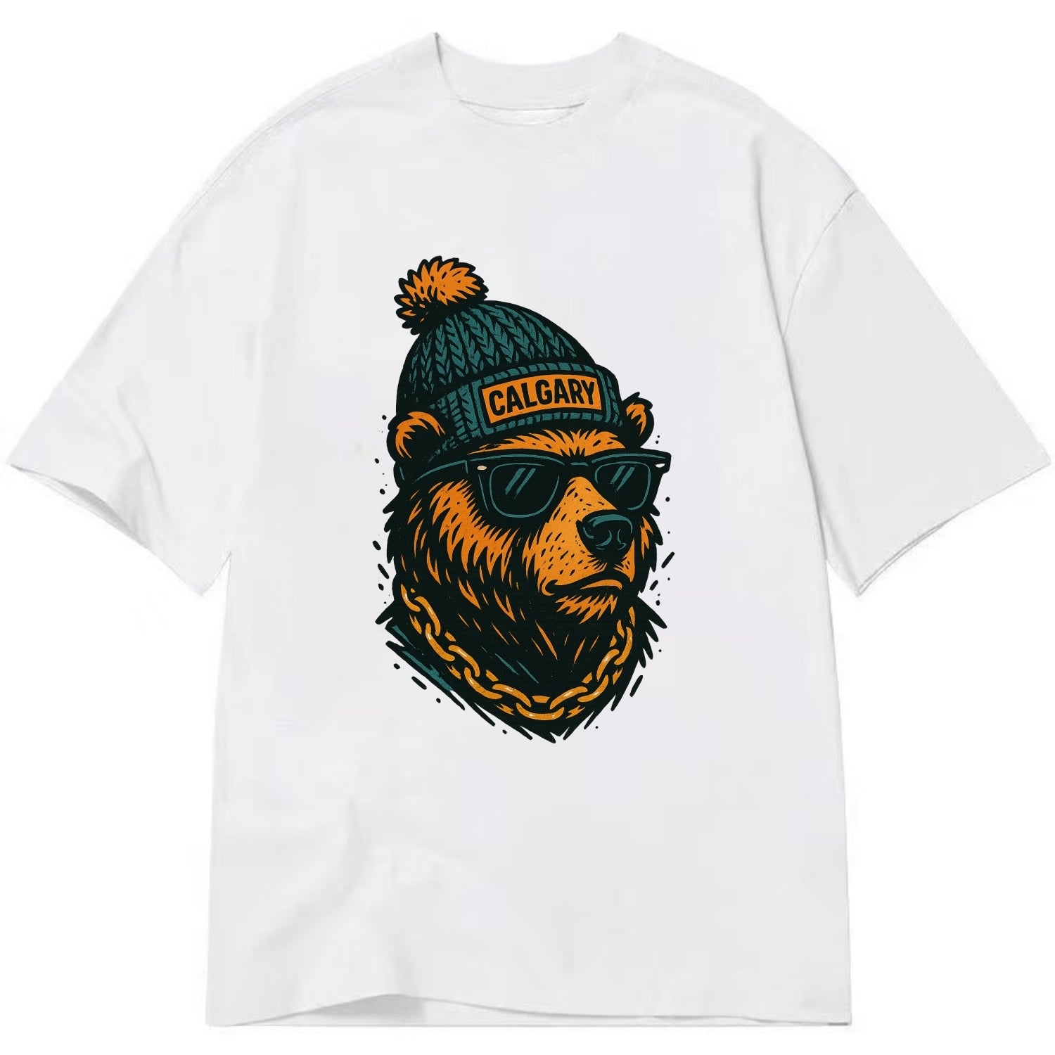Calgary Grizzly Bear wearing Calgary bea - Classic T-shirt - White