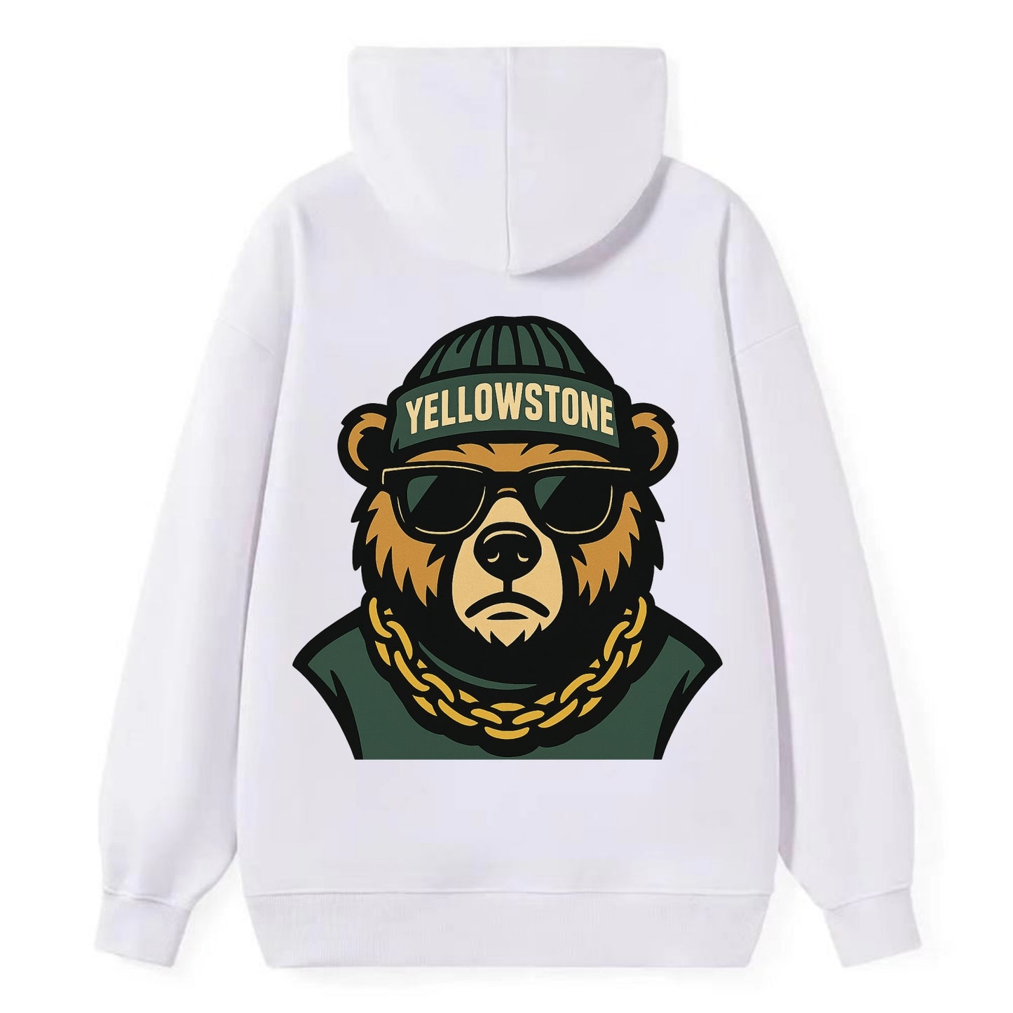 Yellowstone Bear - Classic Pullover Hoodie - White