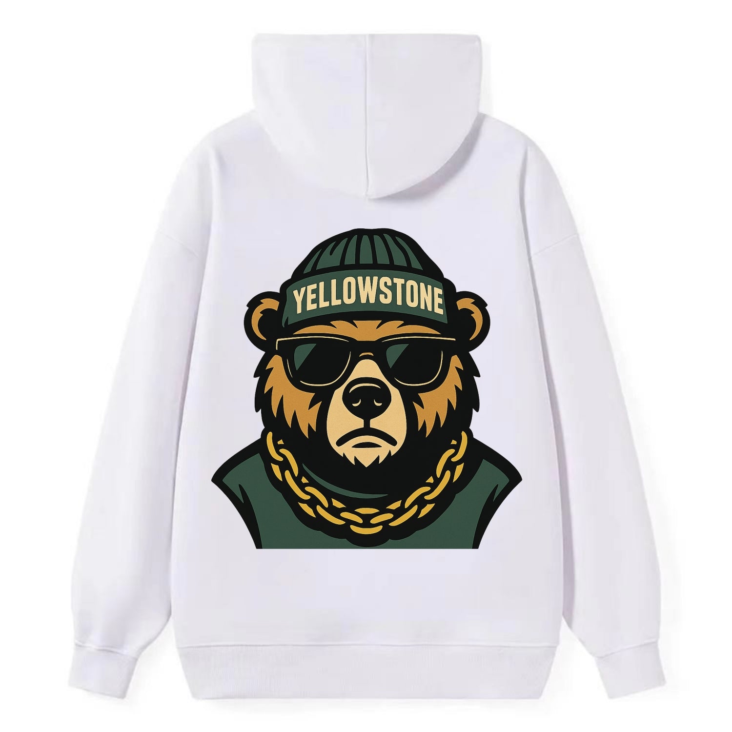 Yellowstone Bear - Classic Pullover Hoodie - White