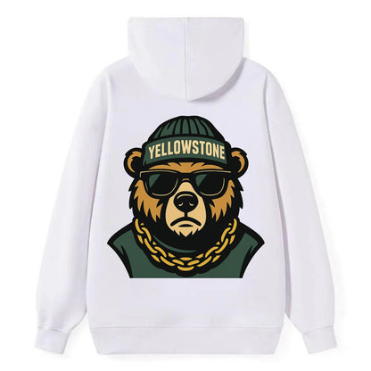 Yellowstone Bear - Classic Pullover Hoodie - White
