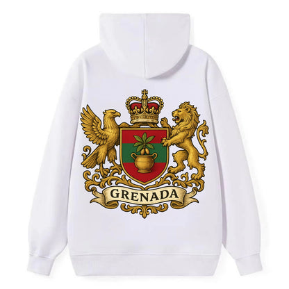 Grenada Heritage Badge  - Classic Pullover Hoodie - White