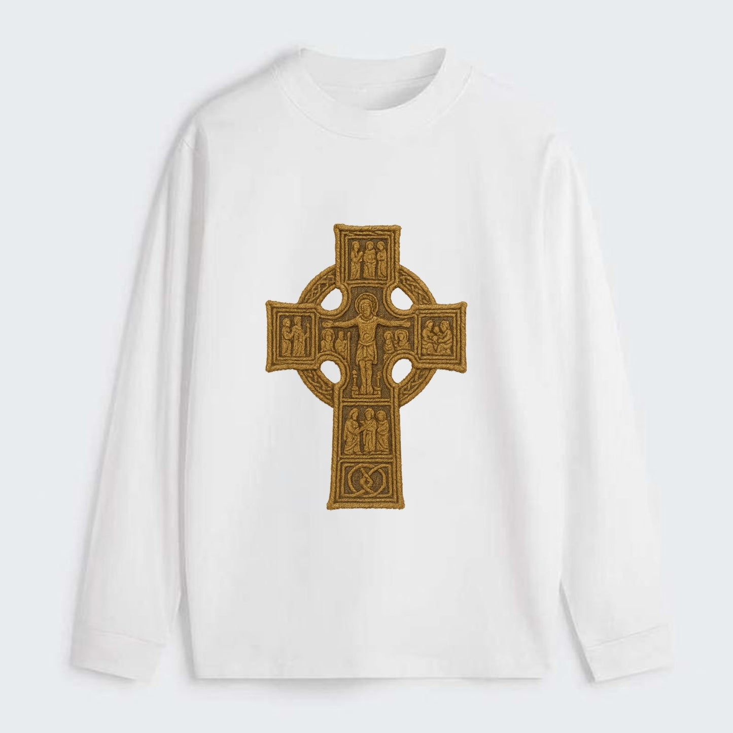 Monasterboice Cross - Classic Long Sleeve Shirt - White