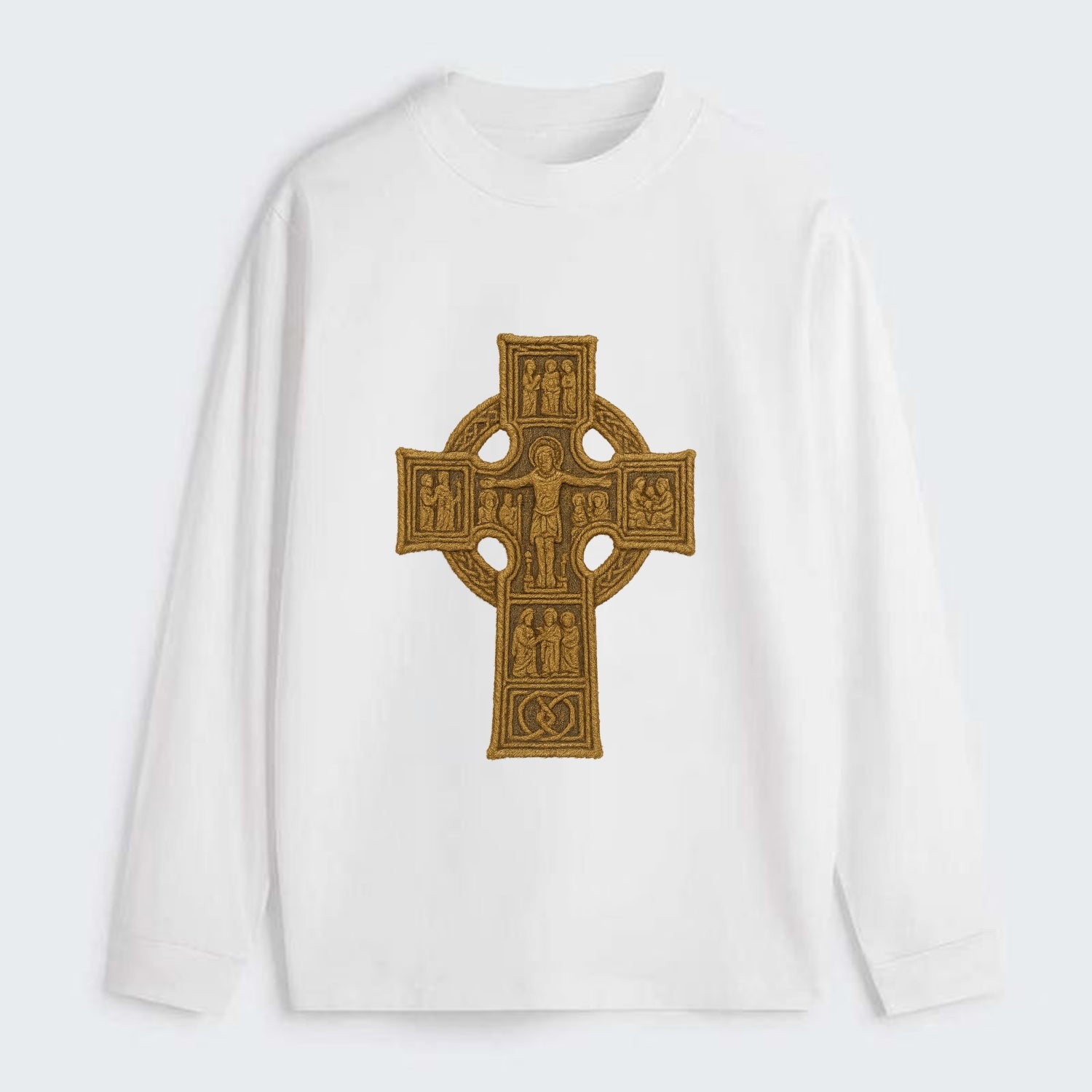 Monasterboice Cross - Classic Long Sleeve Shirt - White