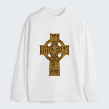 Monasterboice Cross - Classic Long Sleeve Shirt - White