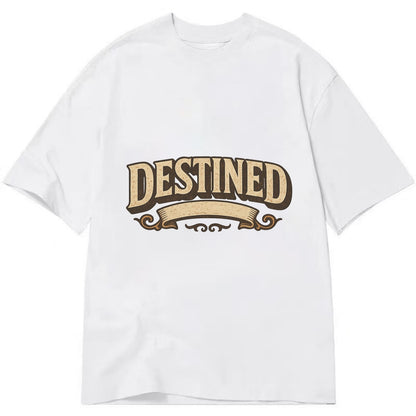 Bold typography design - "DESTINED" - fated for greatness - Classic T-shirt - White