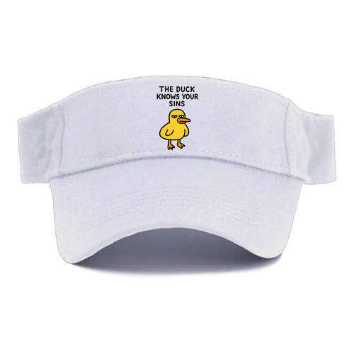 THE DUCK KNOWS YOUR SINS | Yellow duck with judgmental stare - Visor