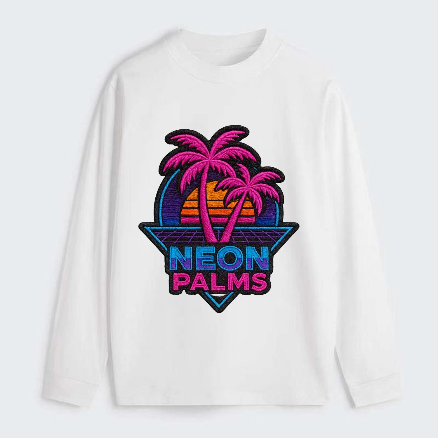 Neon Palms - Classic Long Sleeve Shirt - White