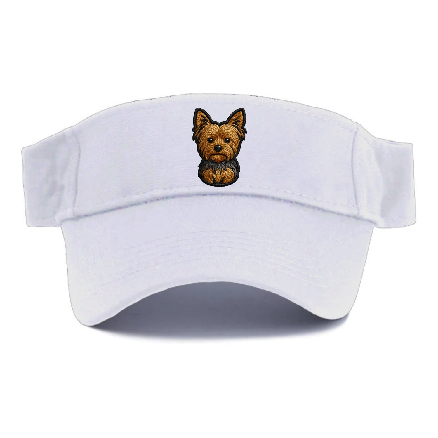 Yorkshire Terrier - Modern tiny dog logo - Visor - White
