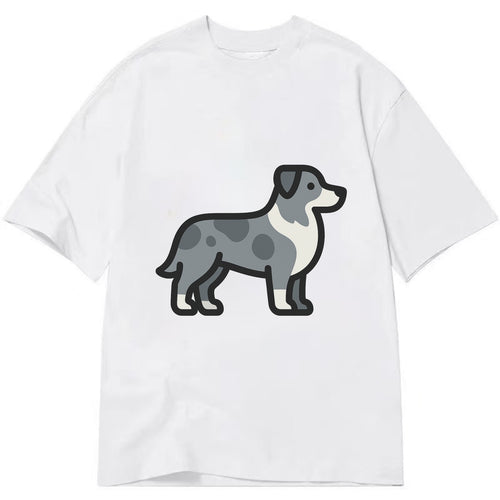Australian Shepherd - Blue merle flat side profile - Classic T-shirt