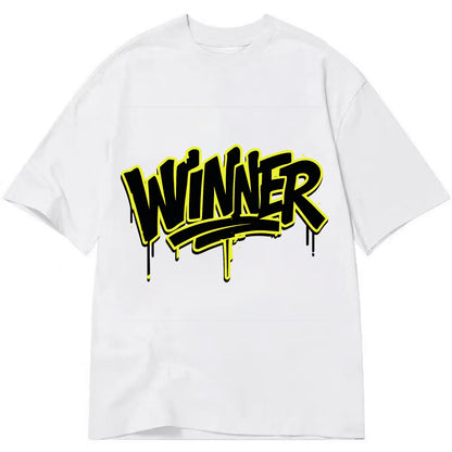 Bold typography design - "WINNER" - victorious mindset, champion - Classic T-shirt - White