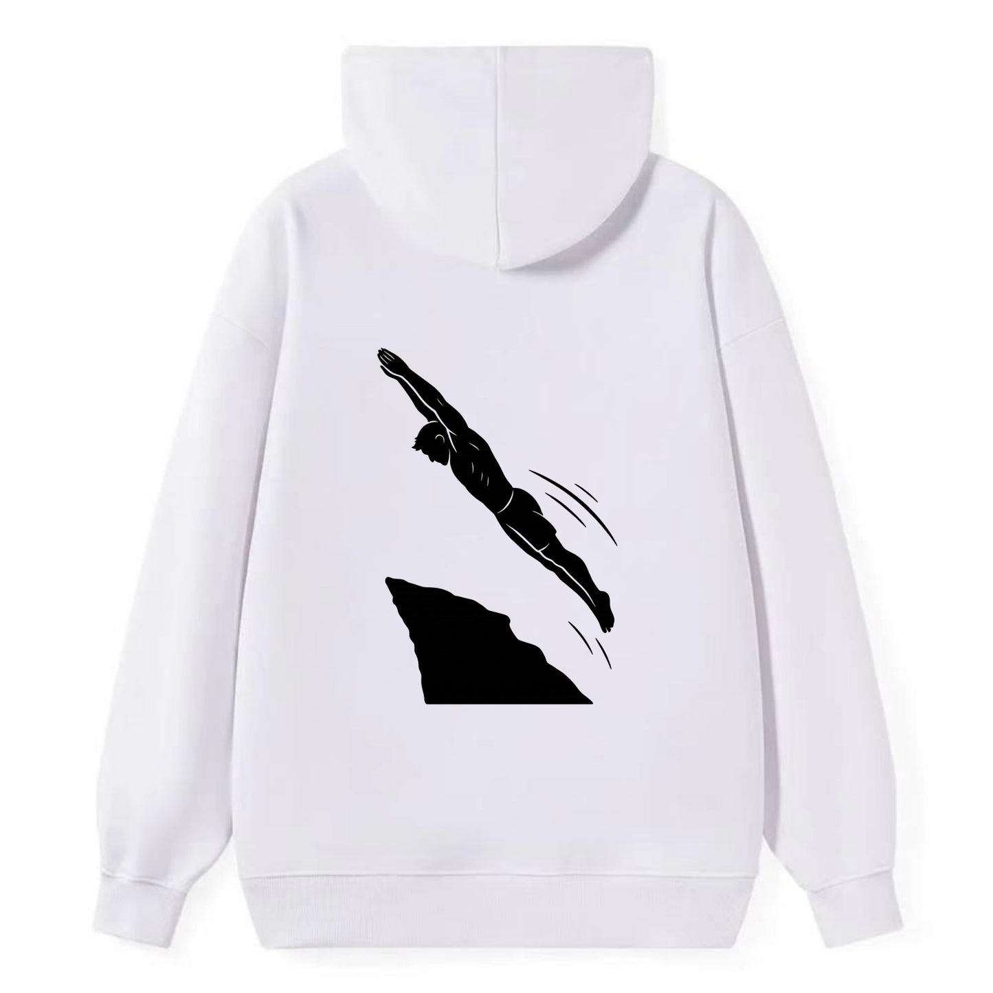 Cliff diver perfect form - Classic Pullover Hoodie - White