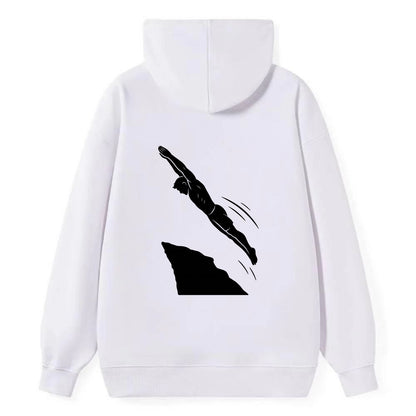 Cliff diver perfect form - Classic Pullover Hoodie - White