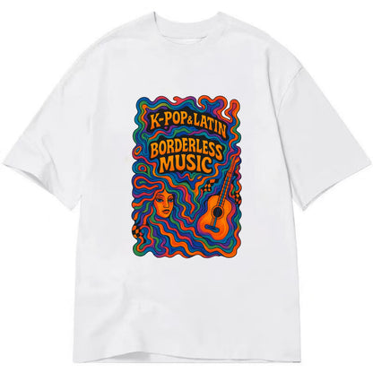 K-Pop and Latin fusion explosion - "Borderless Music" - cross-cultural sounds - Classic T-shirt - White