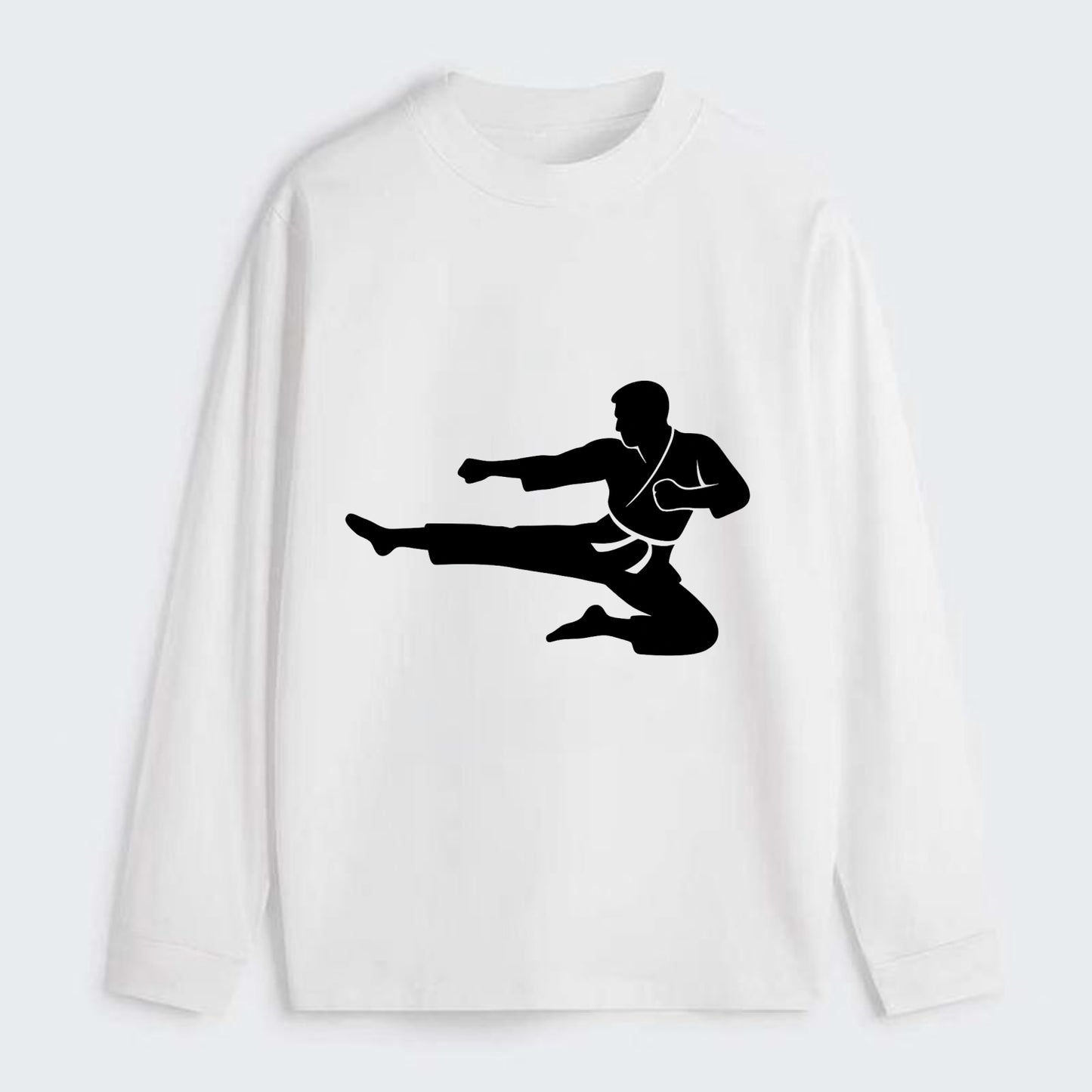 Martial artist flying kick - Classic Long Sleeve Shirt - White