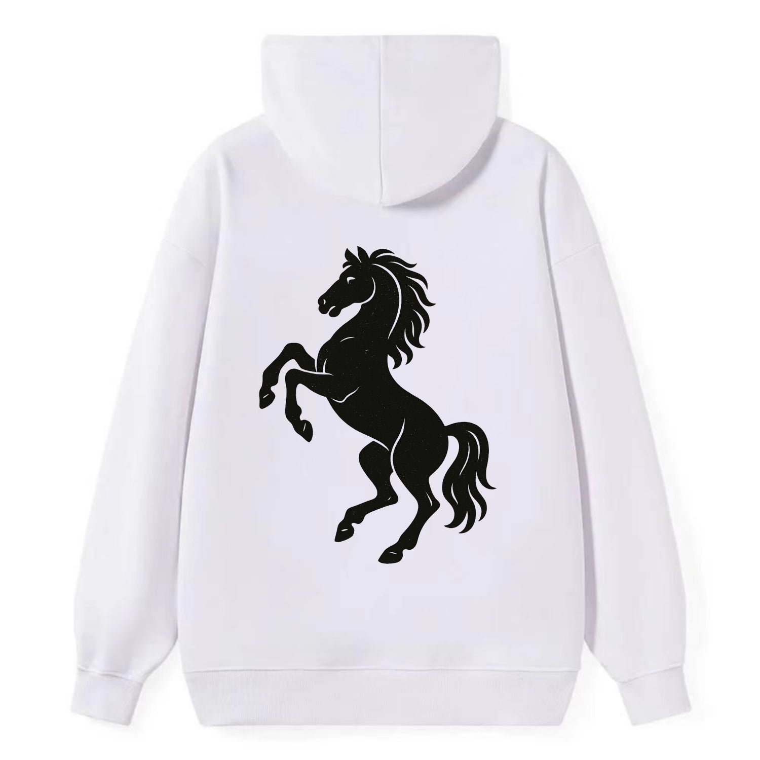 Stallion rearing on hind legs - Classic Pullover Hoodie - White