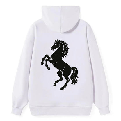Stallion rearing on hind legs - Classic Pullover Hoodie - White