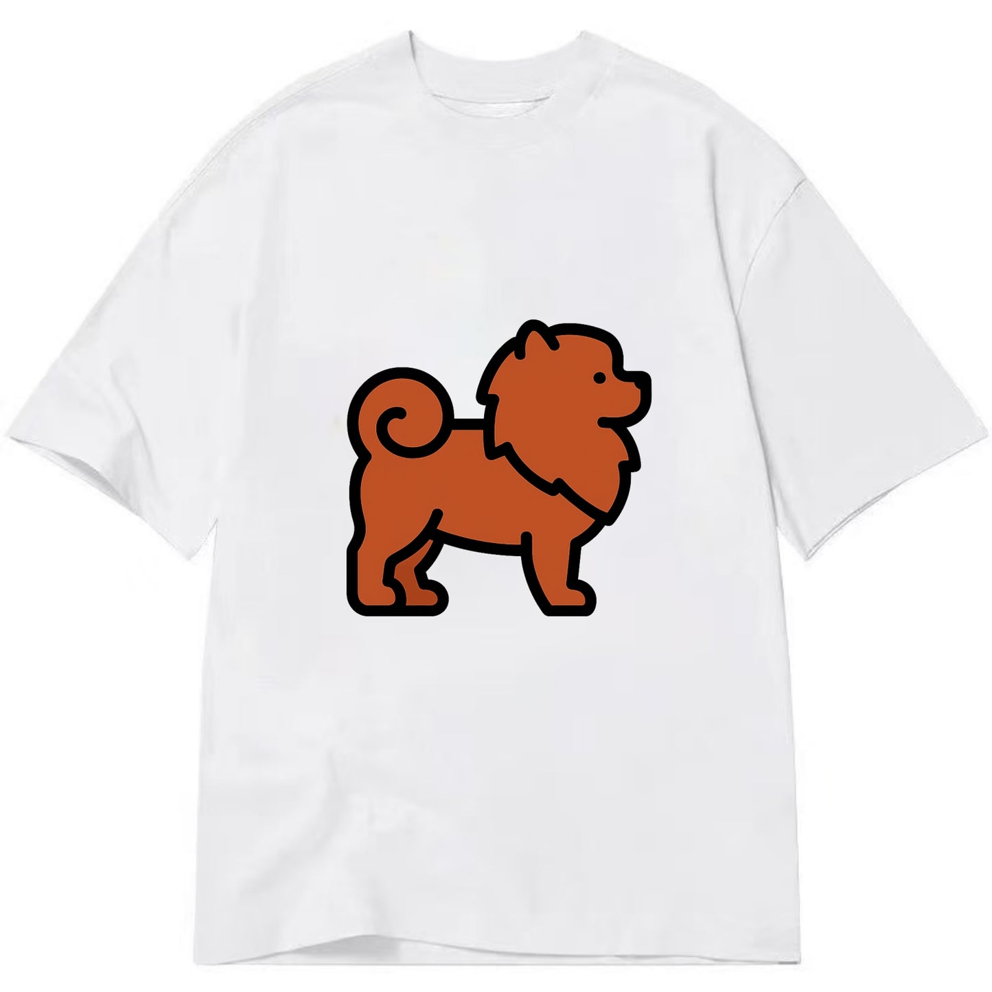 Chow Chow - Red fluffy flat side profile - Classic T-shirt - White