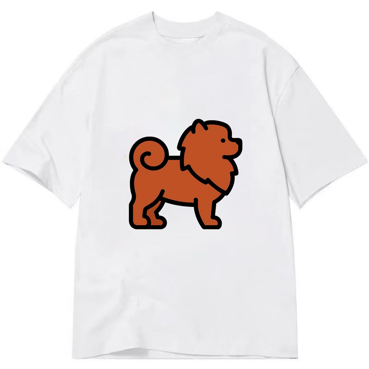 Chow Chow - Red fluffy flat side profile - Classic T-shirt - White