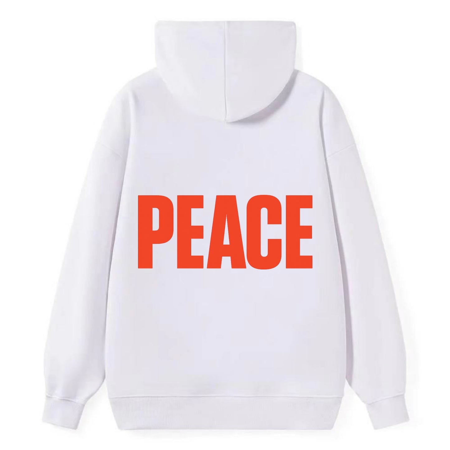 Bold typography design - "PEACE" - inner calm, tranquility, serenity - Classic Pullover Hoodie - White