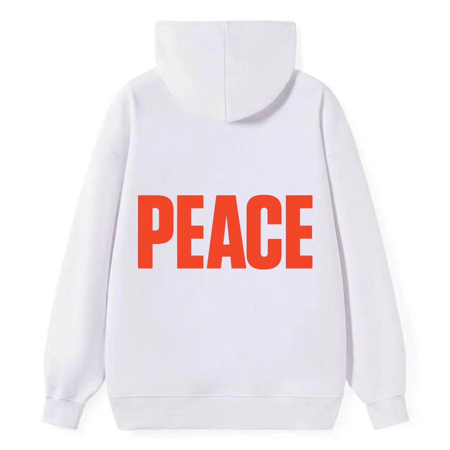 Bold typography design - "PEACE" - inner calm, tranquility, serenity - Classic Pullover Hoodie - White