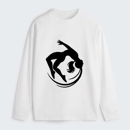 Gymnast mid-backflip rotation - Classic Long Sleeve Shirt - White