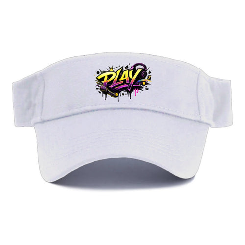 Bold typography design - PLAY - creative expression, musical performance - Visor