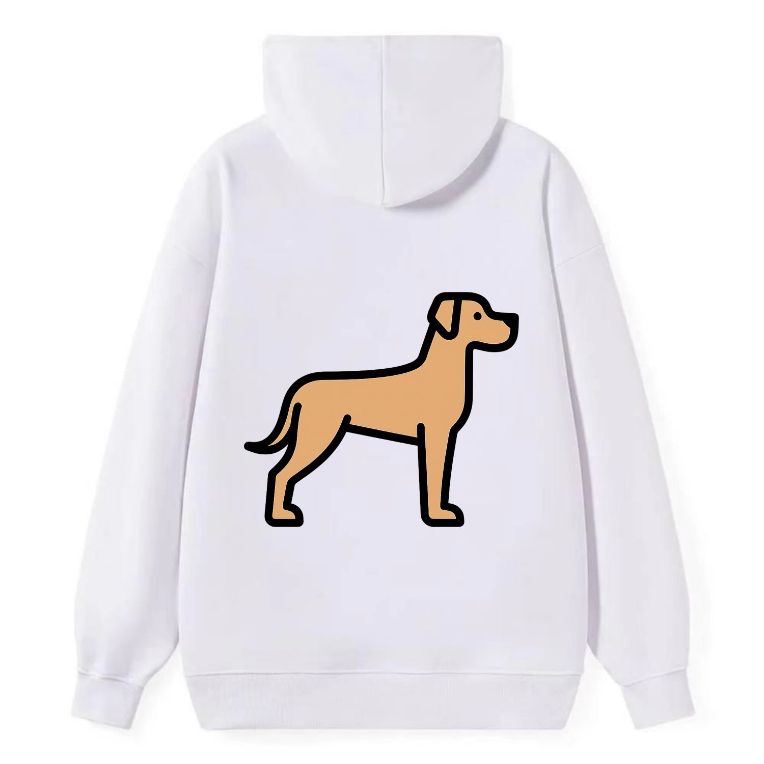 Great Dane - Fawn colored flat side profile - Classic Pullover Hoodie - White