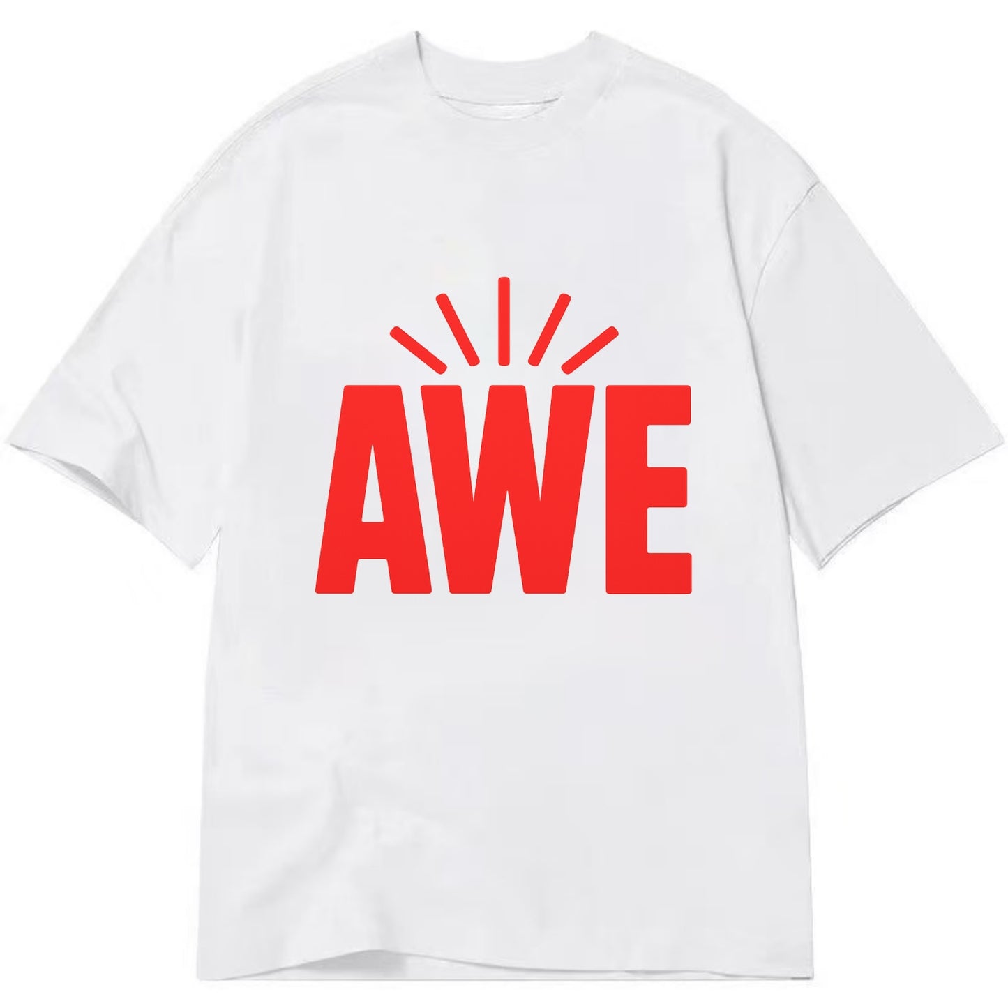 Bold typography design - "AWE" - overwhelming wonder - Classic T-shirt - White