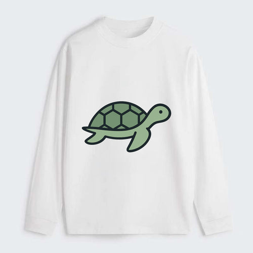 Sea Turtle - Green with shell pattern flat side profile - Classic Long Sleeve Shirt