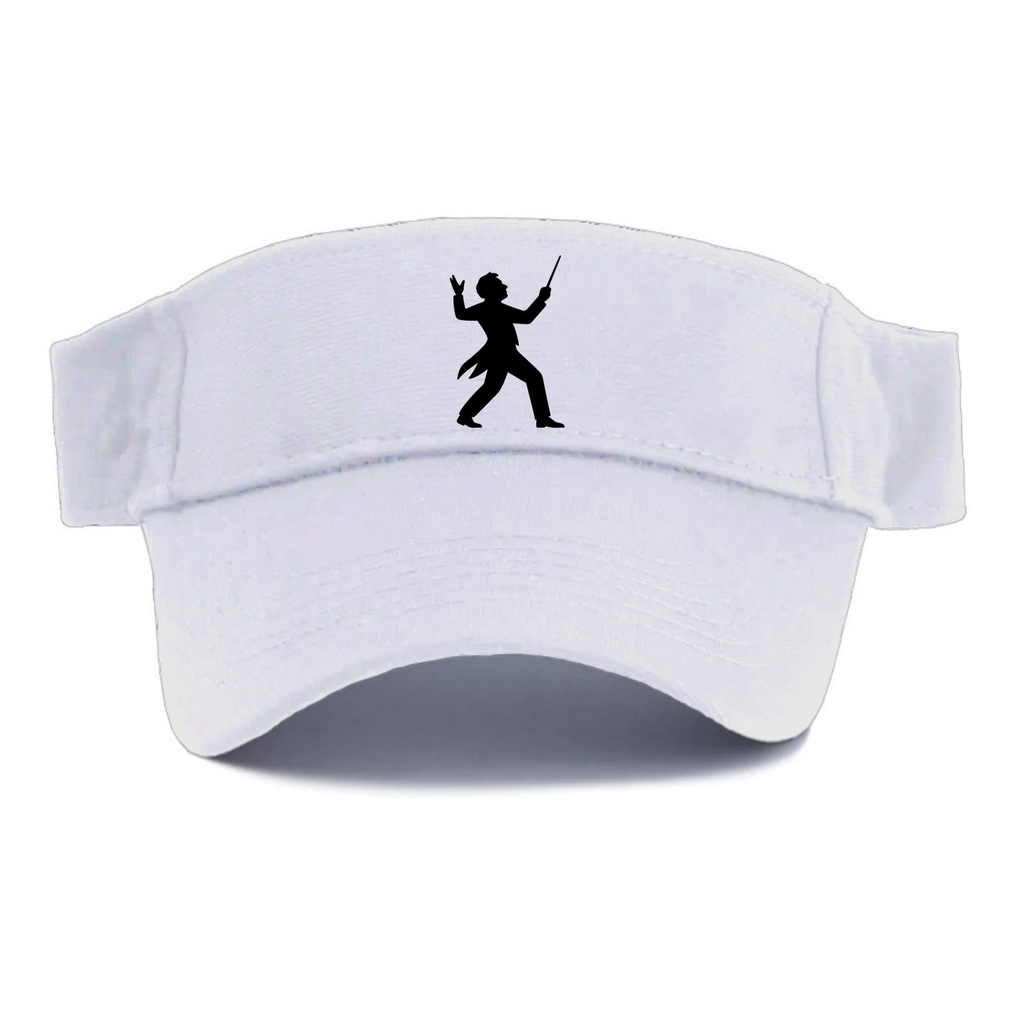 Conductor leading orchestra passionately - Visor - White