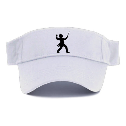 Conductor leading orchestra passionately - Visor - White
