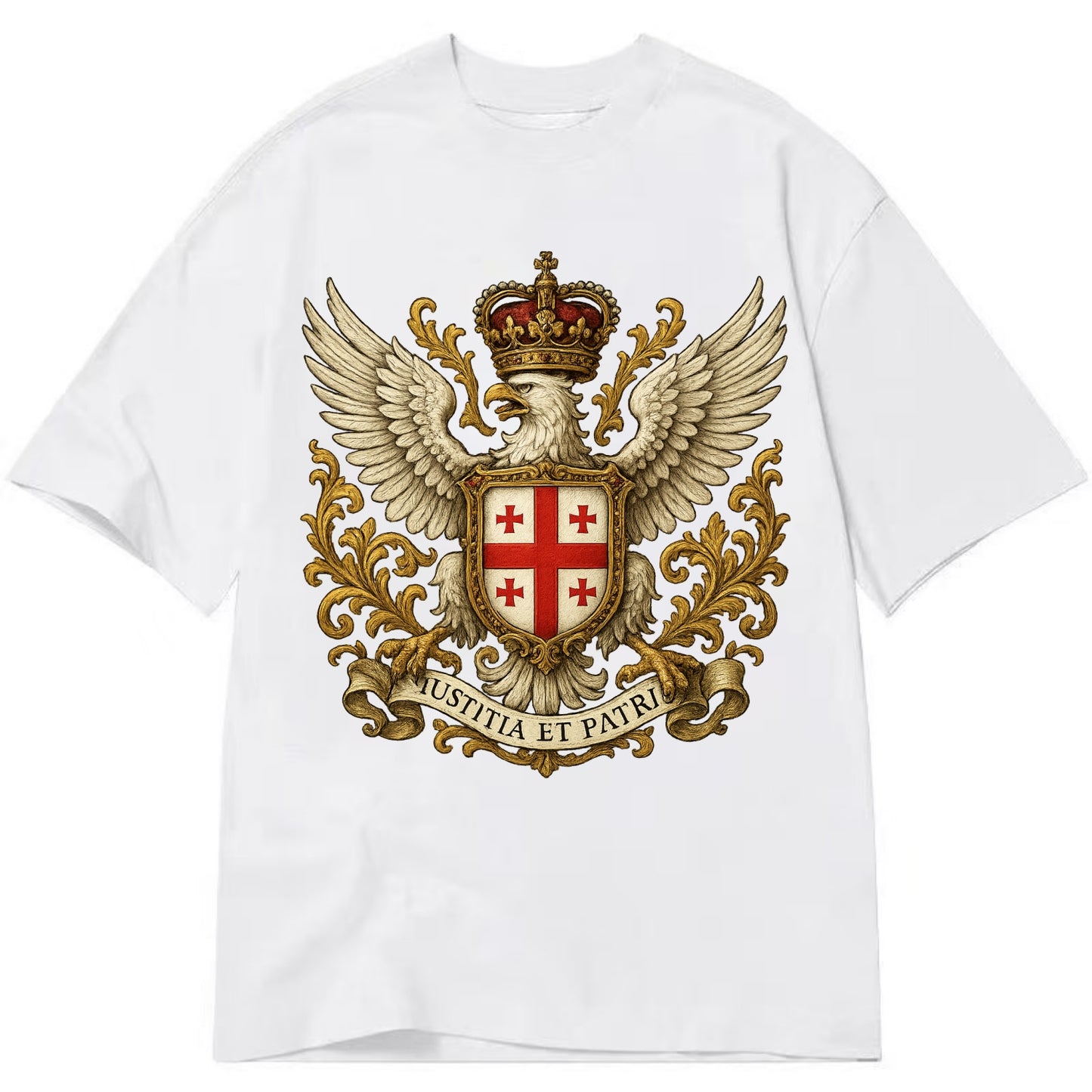 Georgia White Eagle Emblem  - Classic T-shirt - White
