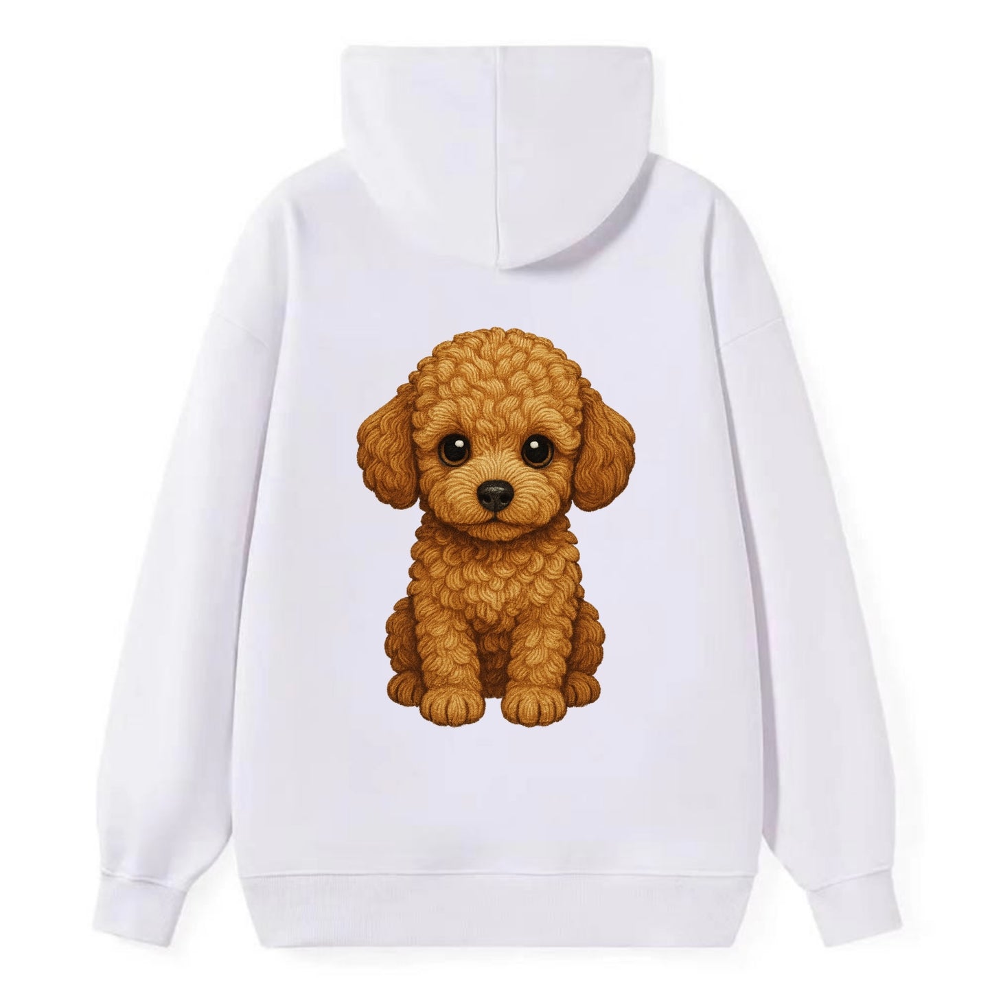 Baby Poodle Puppy - curly fluffy coat, intelligent eyes, elegant snout, - Classic Pullover Hoodie - White