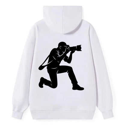 Photographer capturing perfect shot - Classic Pullover Hoodie - White