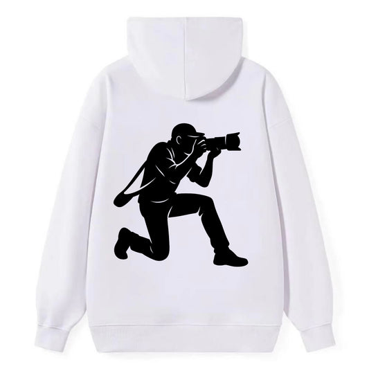 Photographer capturing perfect shot - Classic Pullover Hoodie - White