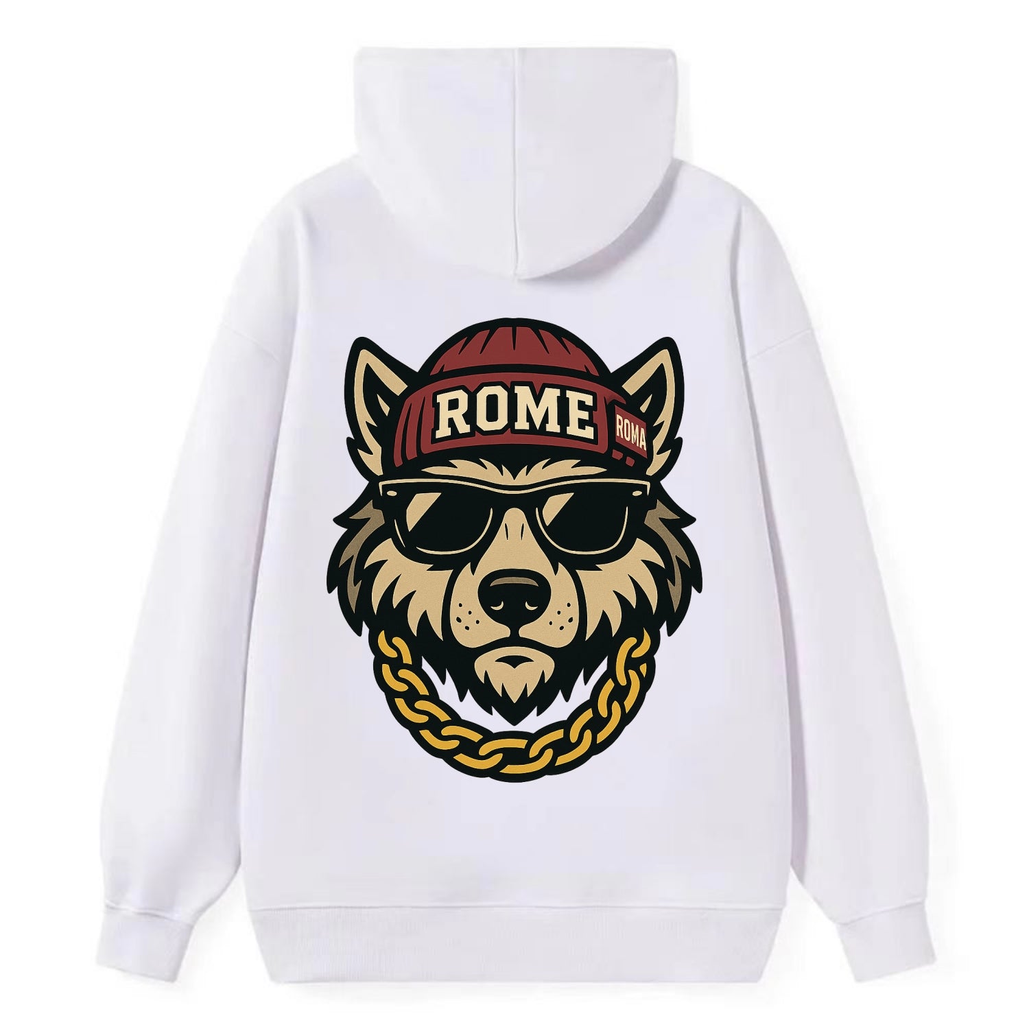 Rome Wolf - Classic Pullover Hoodie - White