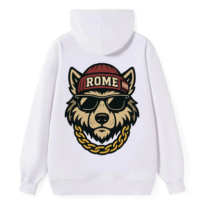 Rome Wolf - Classic Pullover Hoodie - White