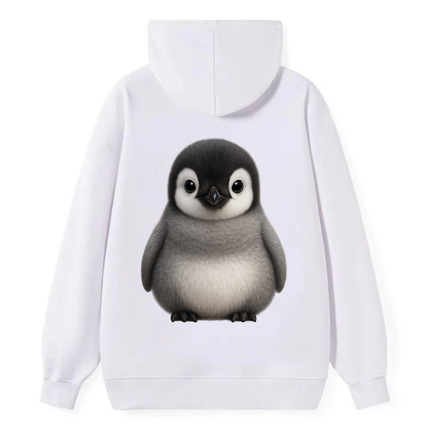 Baby Adelie Penguin - black and white, round body, curious eyes, - Classic Pullover Hoodie - White
